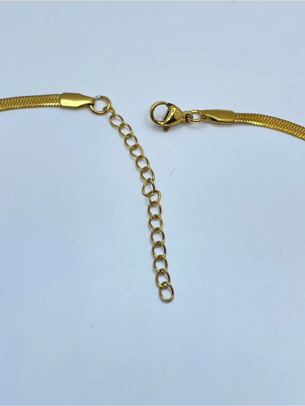 Gold Heart Flat Snake Chain Necklace Minimalist Romantic Streetwear Classic Boho